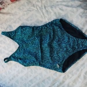 Vintage Tribal Pattern Speedo one-piece bathing suit, womens medium/ sz 6